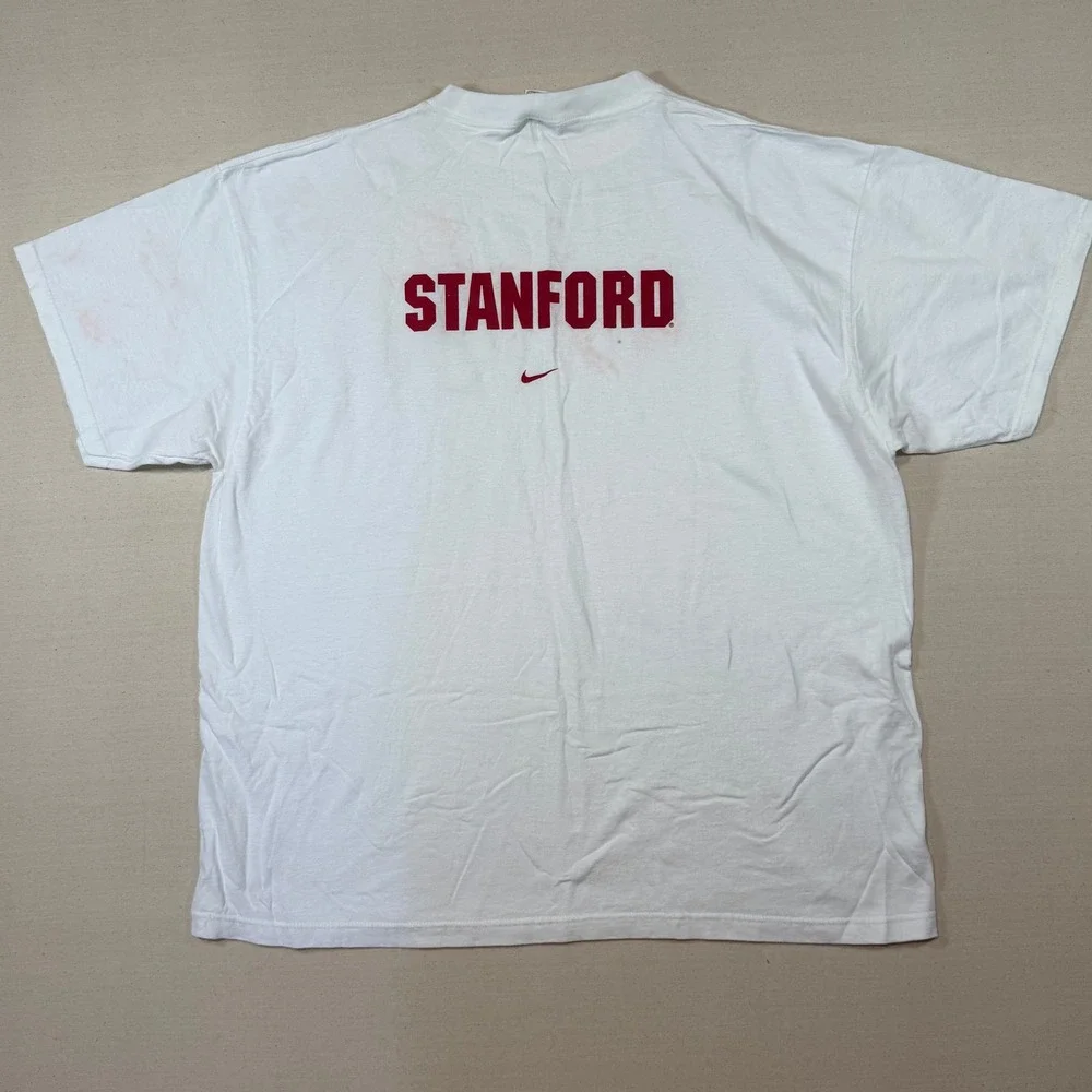 Vintage Nike Stanford University Cardinal T-Shirt Mens XL White NCAA Collegiate